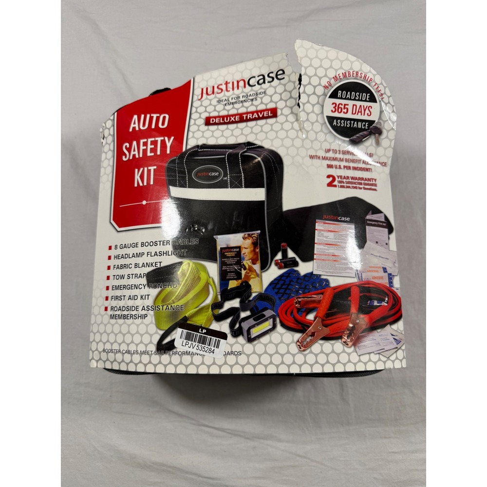 JustinCase Auto Safety Kit Black NEW Deluxe Travel‎ Roadside Emergency